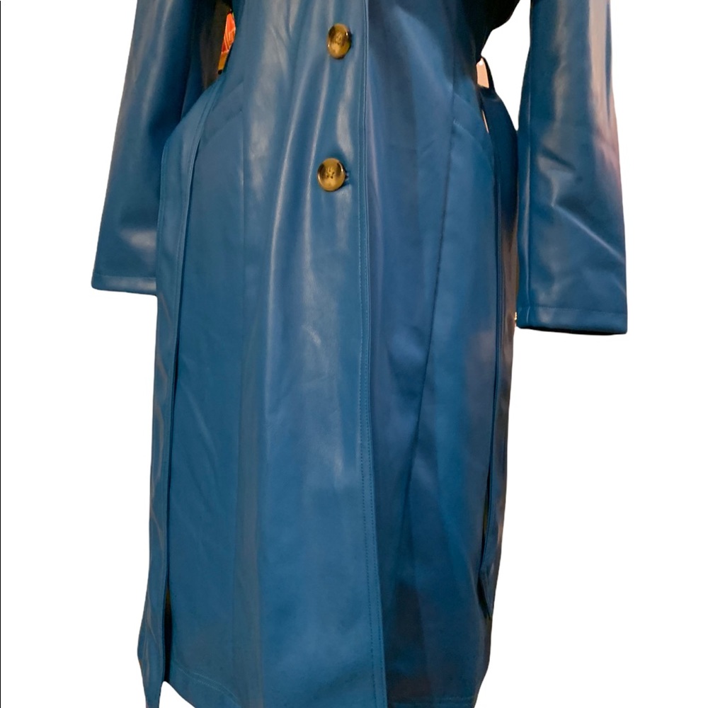 INC International Concepts Blue Trench Coat - Picture 8 of 13